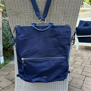 Tumi Blue Nylon Convertible Backpack / Shoulder Bag